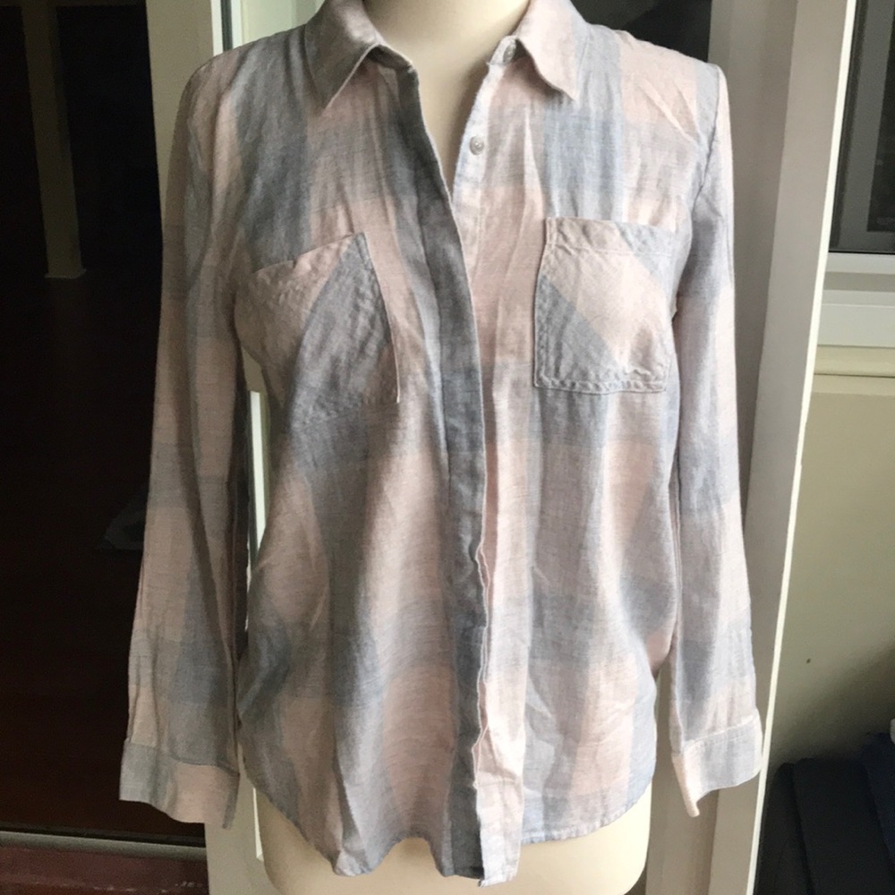 Splendid pink and gray flannel shirt